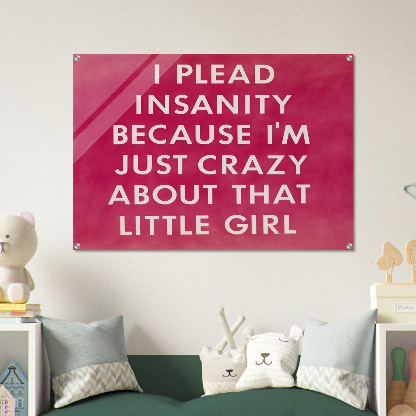 I PLEAD INSANITY BECAUSE I M JUST CRAZY ABOUT THAT GIRL 1976 - Edward Ruscha Acrylic Print - 70x100 cm / 28x40″ inches