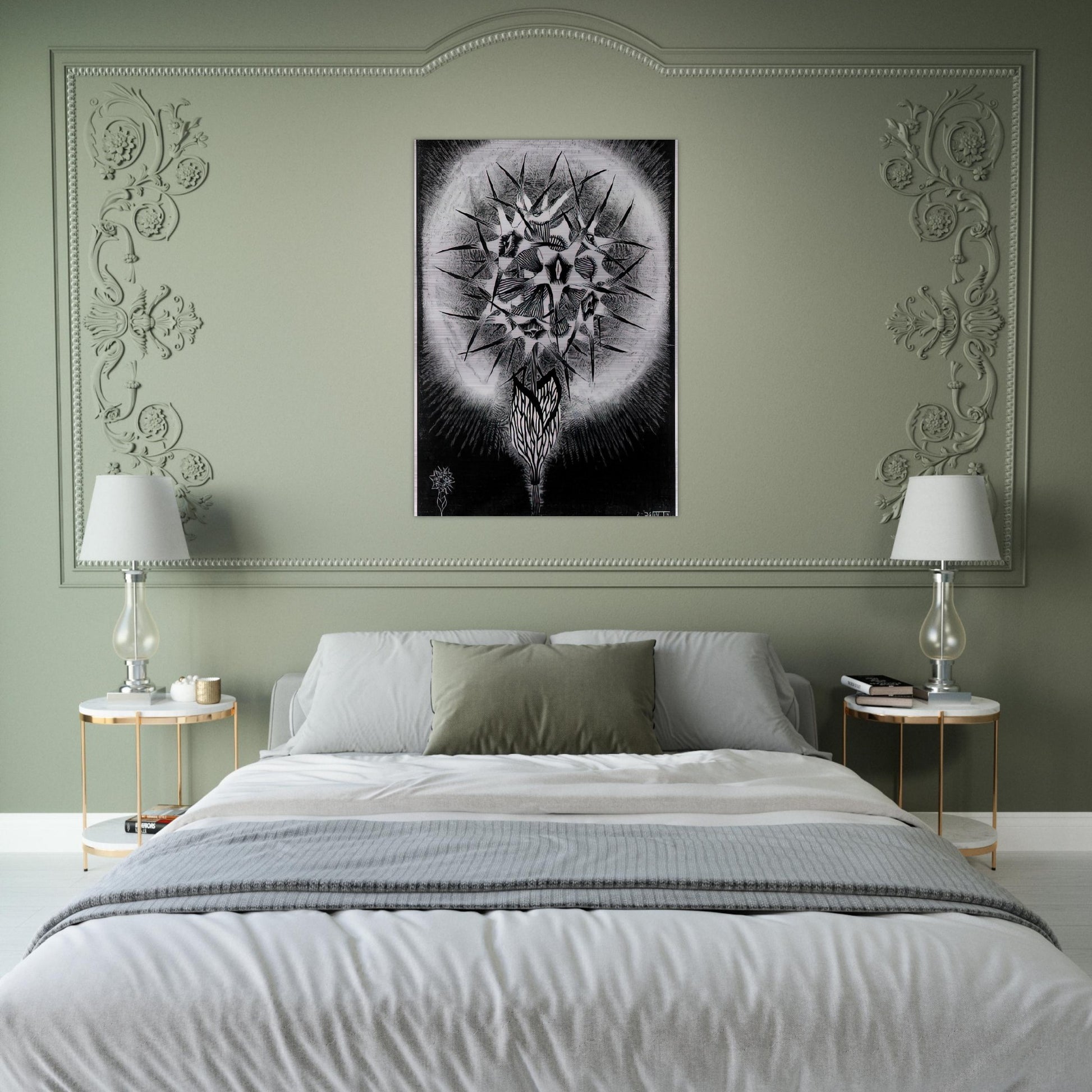 PRICKLY FLOWER - MC Escher Brushed Aluminum Print - 70x100 cm / 28x40 inches | MC Escher Aluminum Print | MC Escher Prints