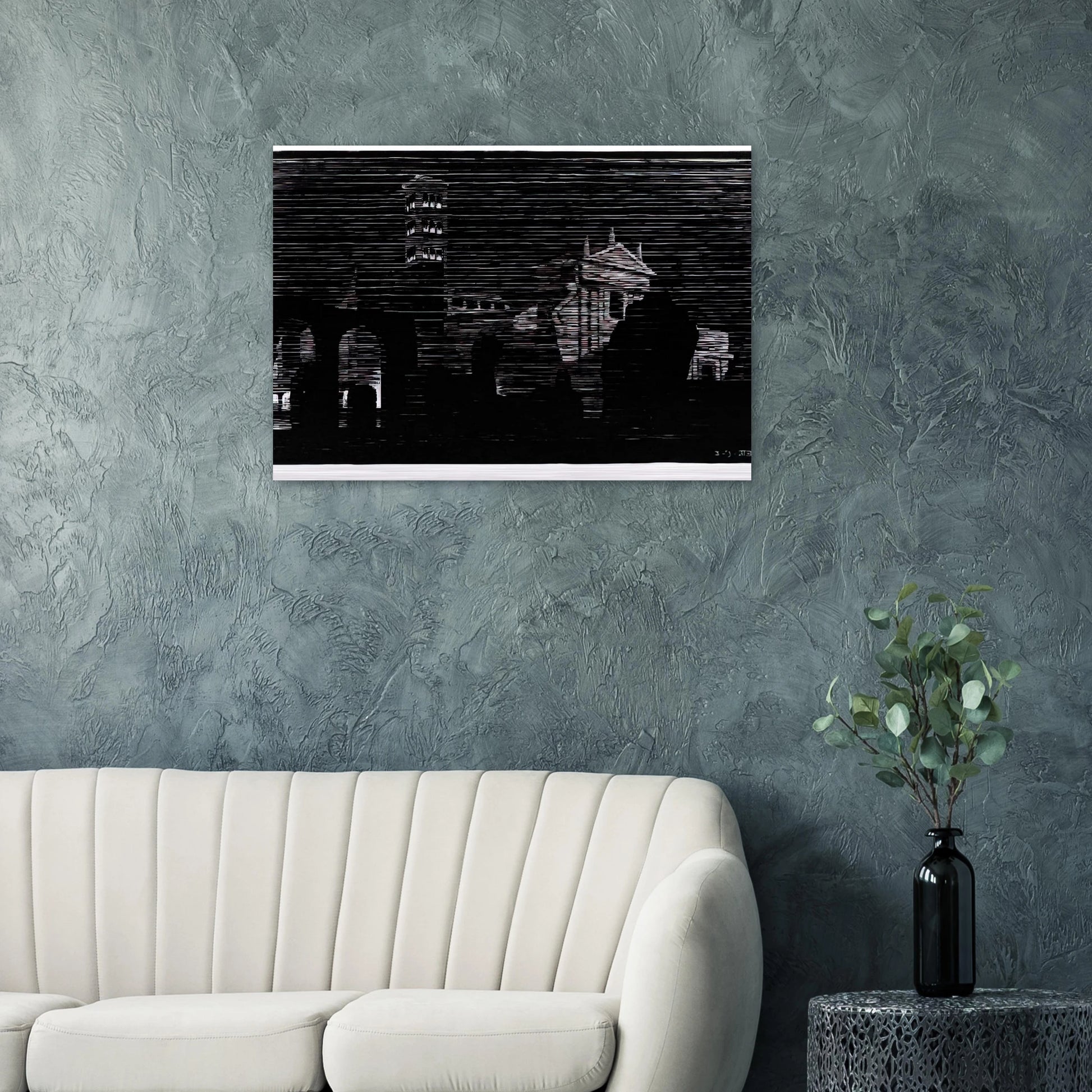 NOCTURNAL ROME 2 - MC Escher Brushed Aluminum Print - 70x100 cm / 28x40 inches | MC Escher Aluminum Print | MC Escher Prints