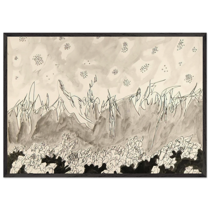 Seascape - 1952 - Gene Davis 70x100 cm / 28x40 inches Framed Art Print – Black Wooden Frame