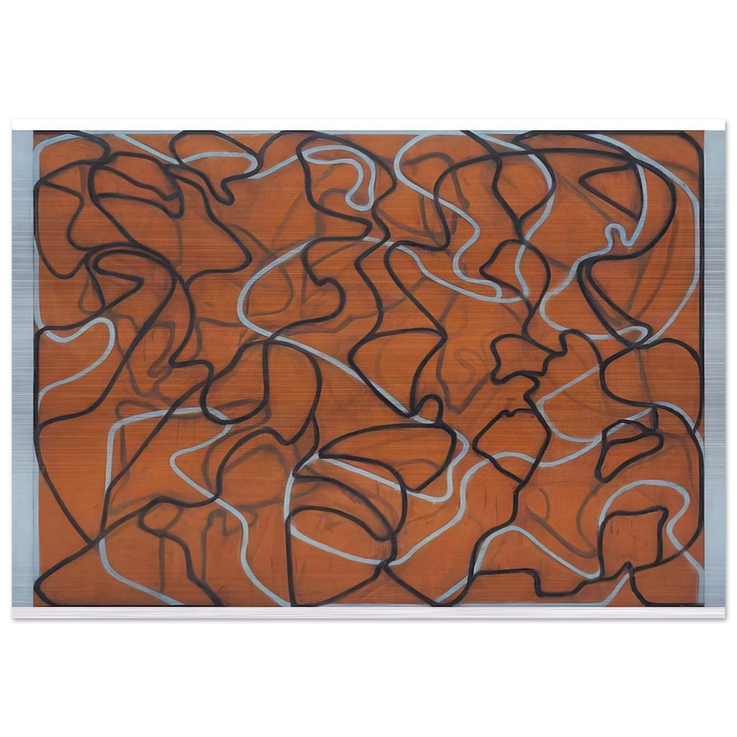 Red Ground Letter - 2010 - Brice Marden Brushed Aluminum Print - 70x100 cm / 28x40 inches | Brice Marden Aluminum Print | Brice Marden Prints
