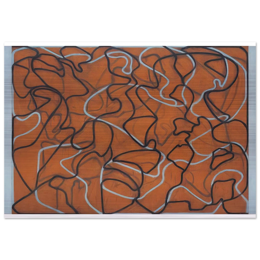 Red Ground Letter - 2010 - Brice Marden Brushed Aluminum Print - 70x100 cm / 28x40 inches | Brice Marden Aluminum Print | Brice Marden Prints