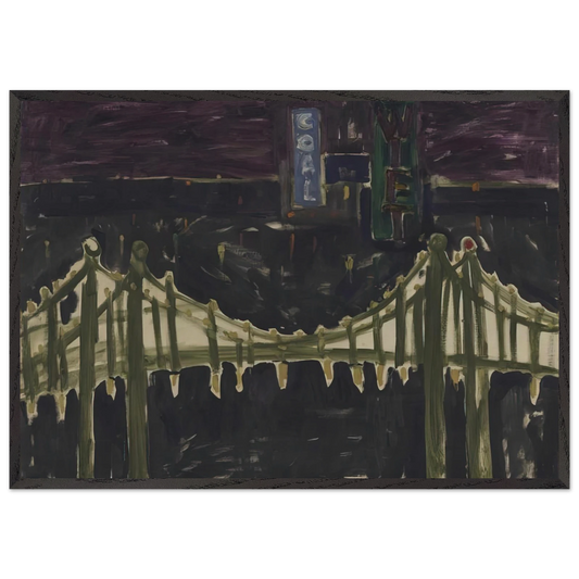 George Washington Bridge - Allan Kaprow 70x100 cm / 28x40 inches Framed Art Print – Black Wooden Frame