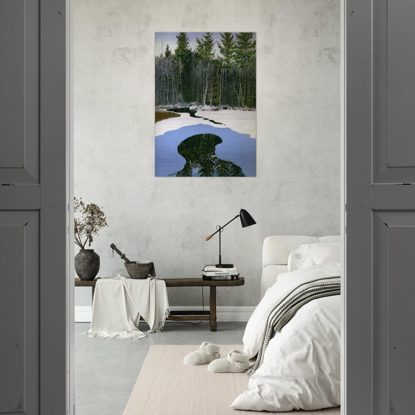 Pond Pass - Contemporary Realism - Neil Welliver Brushed Aluminum Print - 70x100 cm / 28x40 inches | Neil Welliver Aluminum Print | Neil Welliver Prints