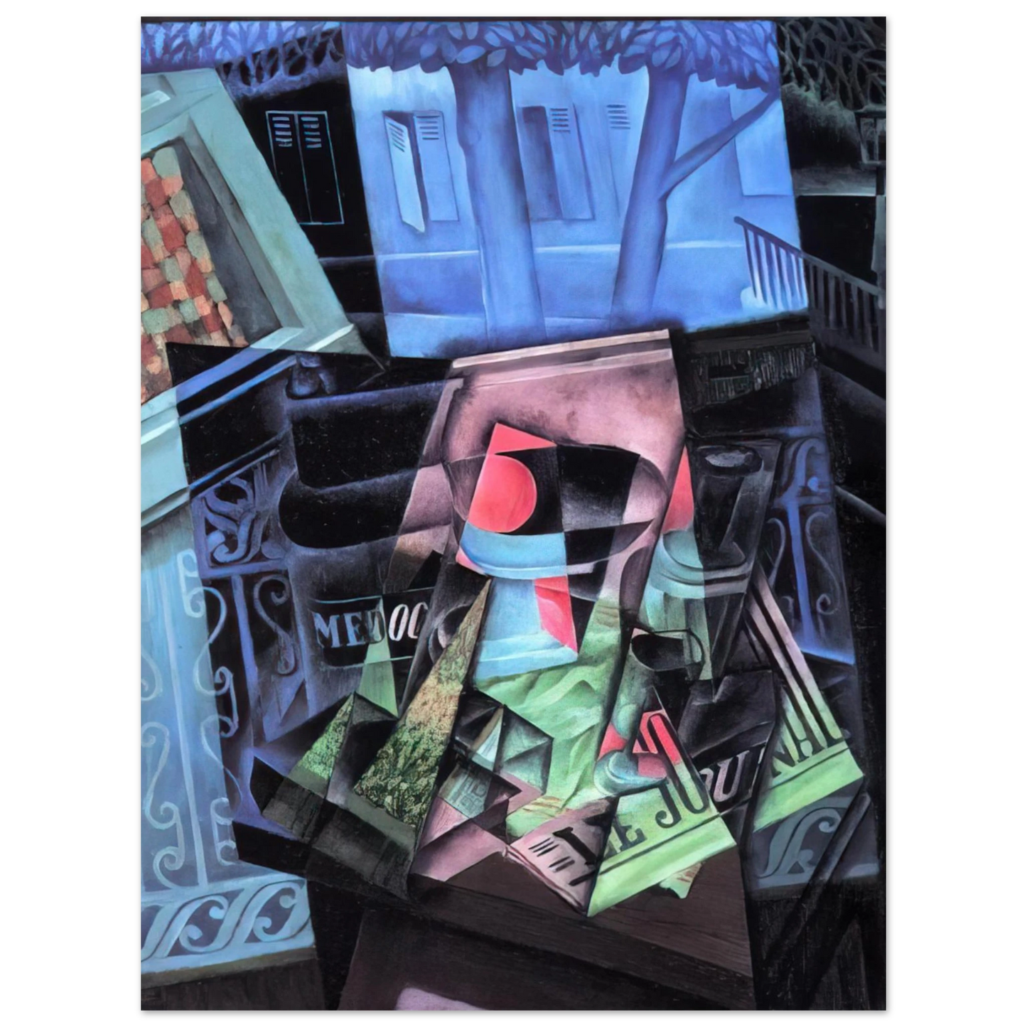 Juan Gris - STILL LIFE BEFORE AN OPEN WINDOW PLACE RAVIGNAN 1915  75x100 cm / 30x40inches Fine Art Poster