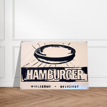 Hamburger  beige  - Andy Warhol Acrylic Print - 70x100 cm / 28x40″ inches | Andy Warhol Wall Art | Andy Warhol Prints