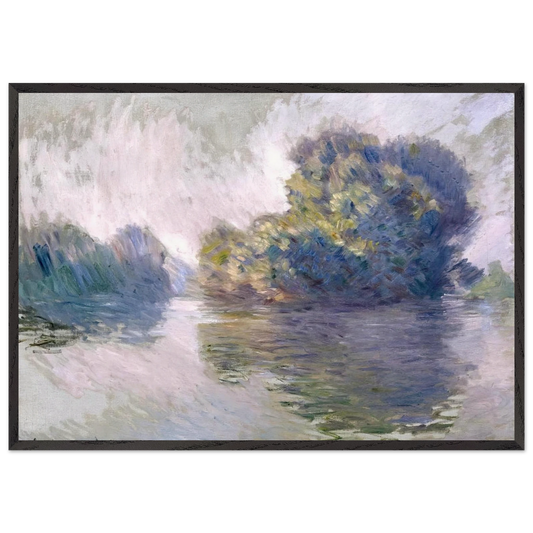 Islands at Port-Villez - claude monet 70x100 cm / 28x40 inches Framed Art Print – Black Wooden Frame
