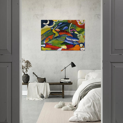 TWO RIDERS AND RECLINING FIGURE - Wassily Kandinsky Brushed Aluminum Print - 70x100 cm / 28x40 inches | Wassily Kandinsky Aluminum Print | Wassily Kandinsky Prints