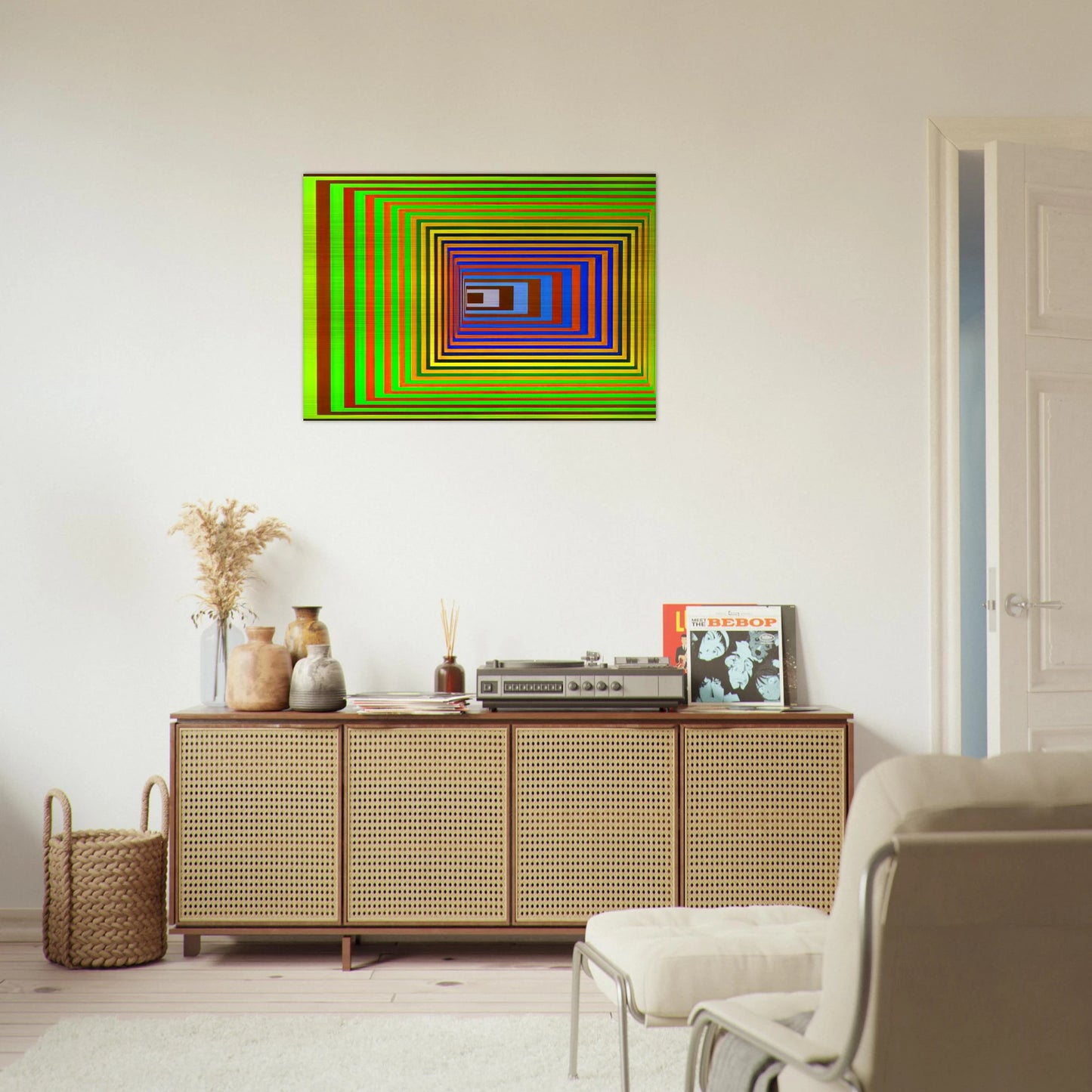 Vonal Stri - 1975 - Victor Vasarely Brushed Aluminum Print - 70x100 cm / 28x40 inches | Victor Vasarely Aluminum Print | Victor Vasarely Prints