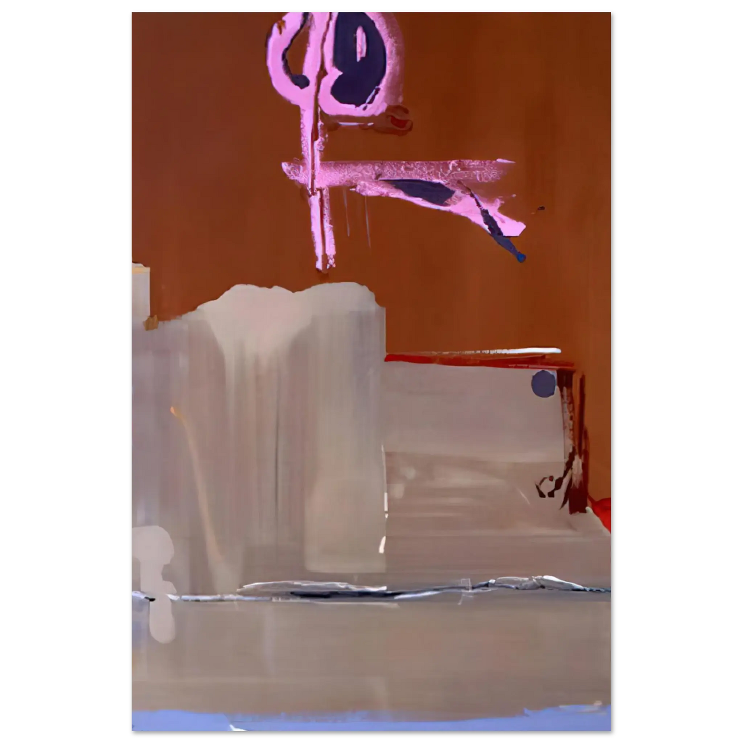 Helen Frankenthaler - Captain s Watch - 1986 Wall art - 28x43  cm / XL (11x17 Inches) - Premium Wooden Framed Poster With Fine Art Paper - Black frame