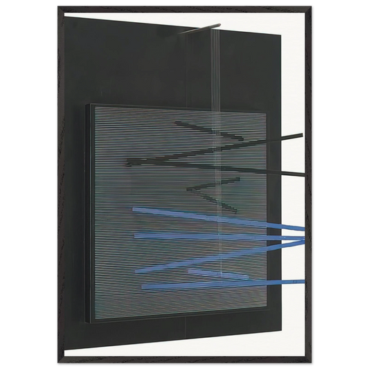 PETITE VIBRATION BRIQUE ET NOIRE 1966 - Jesus Rafael Soto 70x100 cm / 28x40 inches Framed Art Print – Black Wooden Frame