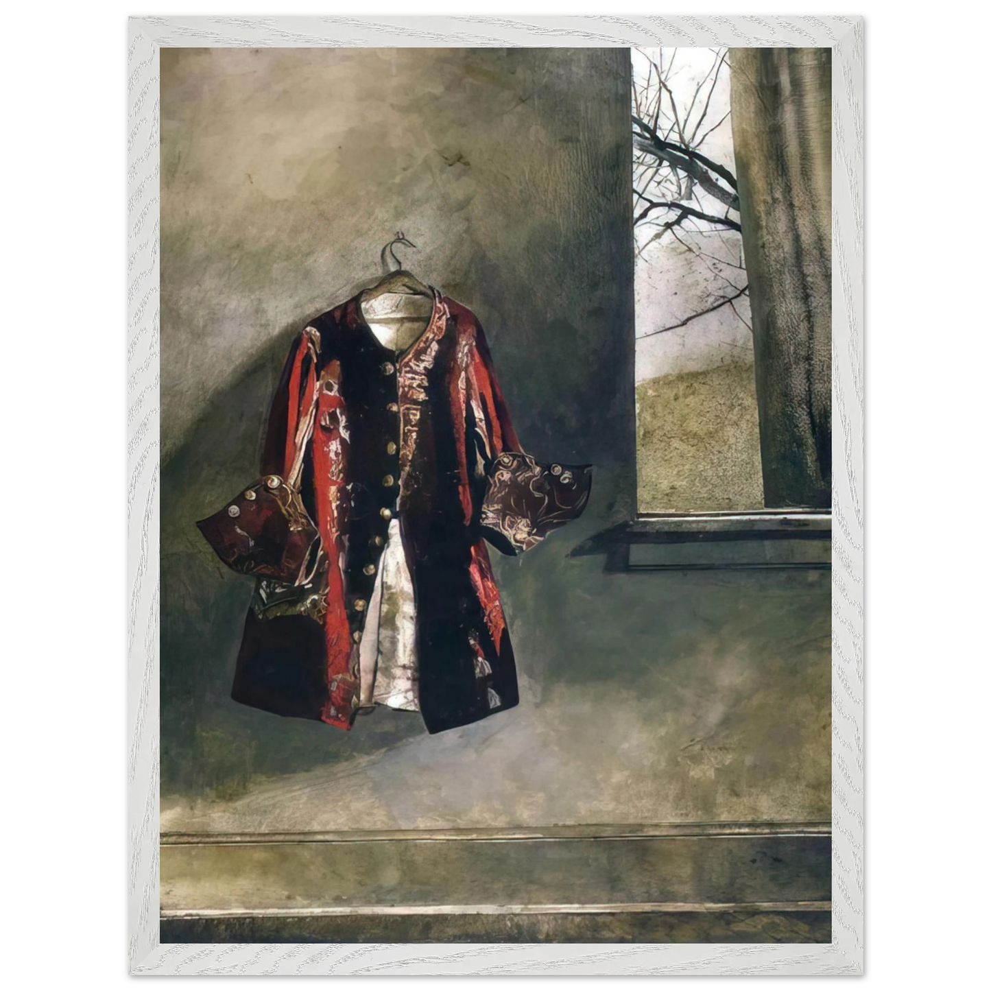 Andrew Wyeth - CURTAIN CALL Wall Art - 30x40 cm / 12x16 inches - Premium Wooden Framed Poster With Fine Art Paper-canvas - Wood frame