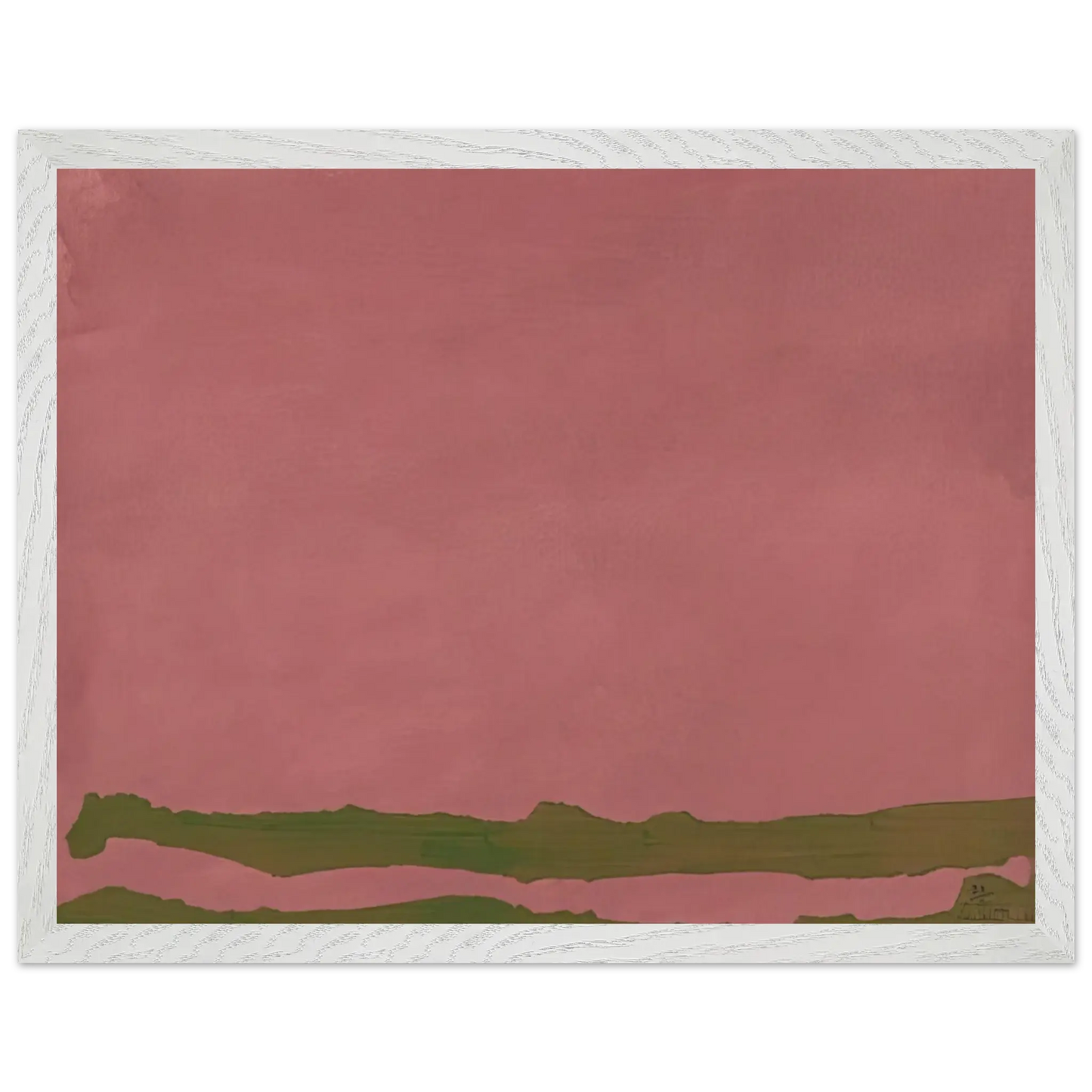 Helen Frankenthaler - Green Likes Mauve - 1970 Wall art - 21x29.7 cm / 8x12" - Premium Wooden Framed Poster With Fine Art Paper - Black frame