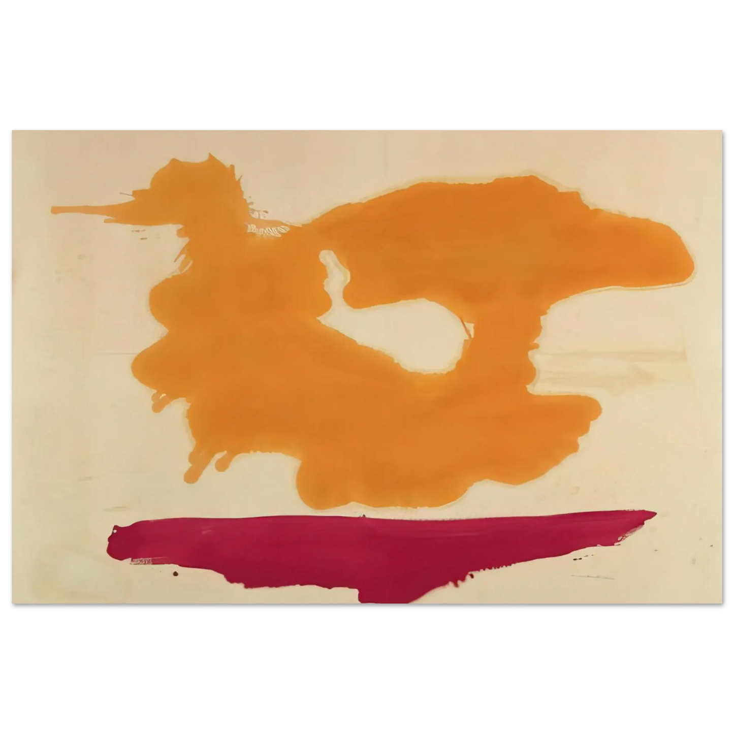 Helen Frankenthaler - Only Orange - 1963 Wall art - 15x20 cm / 6x8 Inches - Premium Wooden Framed Poster With Fine Art Paper - Black frame