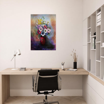 ANEMONES - Odilon Redon Brushed Aluminum Print - 70x100 cm / 28x40 inches | Odilon Redon Aluminum Print | Odilon Redon Prints