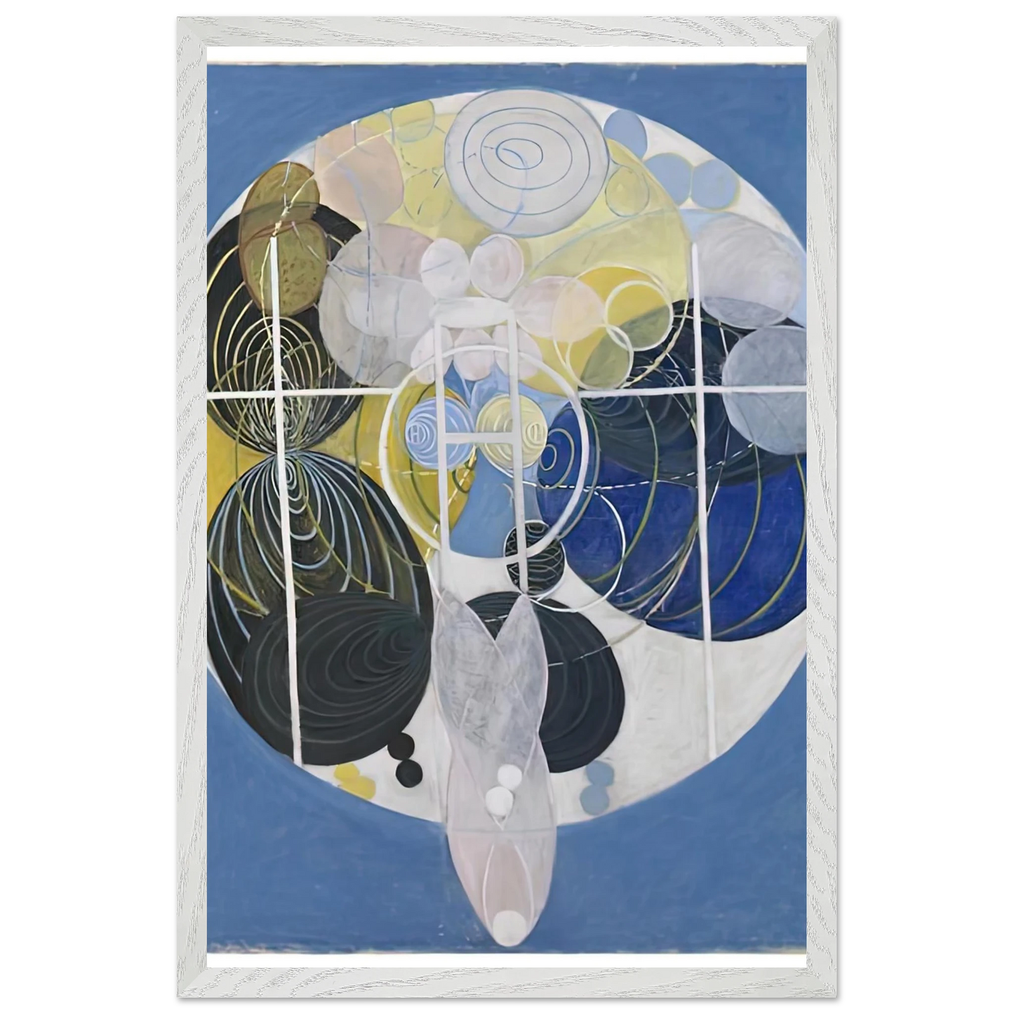Hilma af Klint - THE LARGE FIGURE PAINTINGS NR 5 1907 Wall art - 45x60 cm / 18x24 inches - Premium Wooden Framed Poster With Fine Art Paper-canvas - Black frame