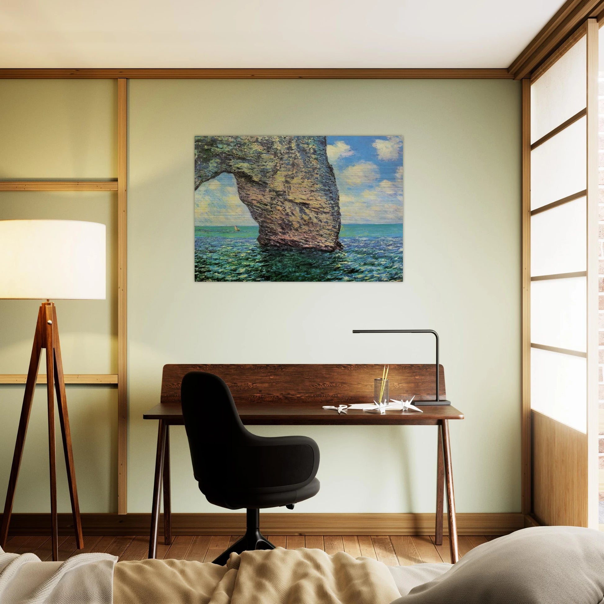 The Manneport at High Tide - claude monet Brushed Aluminum Print - 70x100 cm / 28x40 inches | claude monet Aluminum Print | claude monet Prints