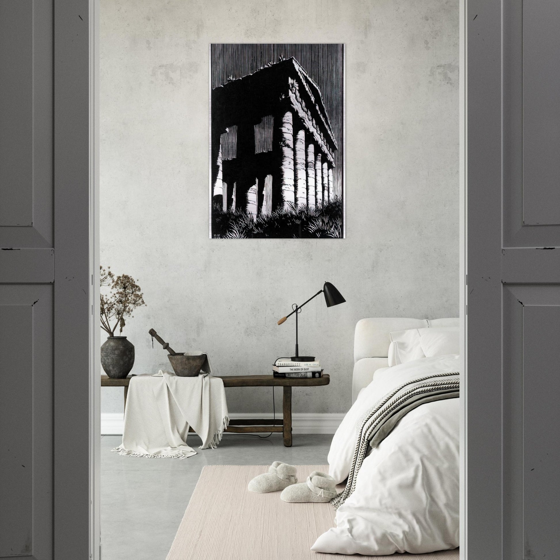TEMPLE OF SEGESTE SICILY - MC Escher Brushed Aluminum Print - 70x100 cm / 28x40 inches | MC Escher Aluminum Print | MC Escher Prints