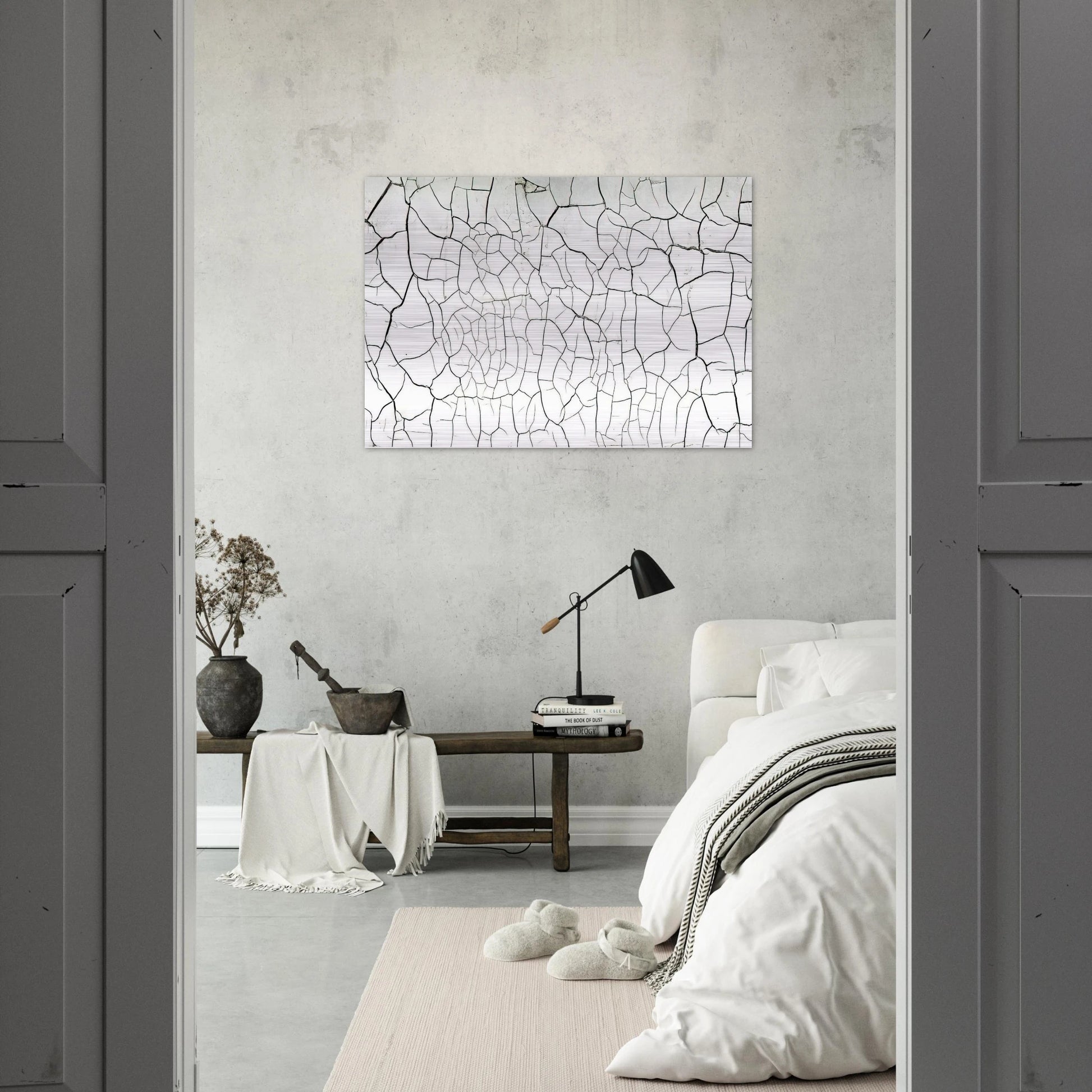 White Cretto - 1975 - Alberto Burri Brushed Aluminum Print - 70x100 cm / 28x40 inches | Alberto Burri Aluminum Print | Alberto Burri Prints