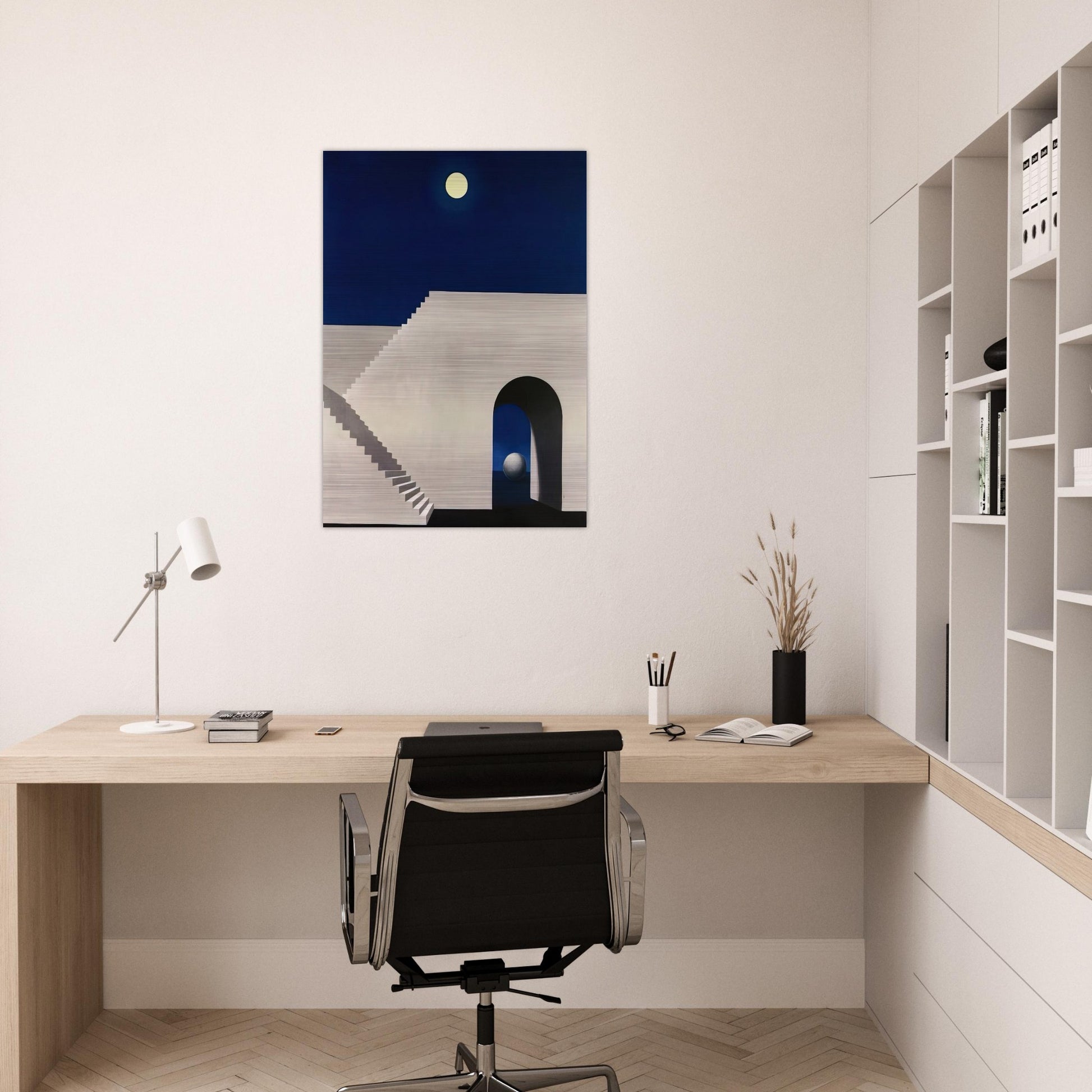 ARCHITECTURE AU CLAIR DE LUNE 1956 - Rene Magritte Brushed Aluminum Print - 70x100 cm / 28x40 inches | Rene Magritte Aluminum Print | Rene Magritte Prints