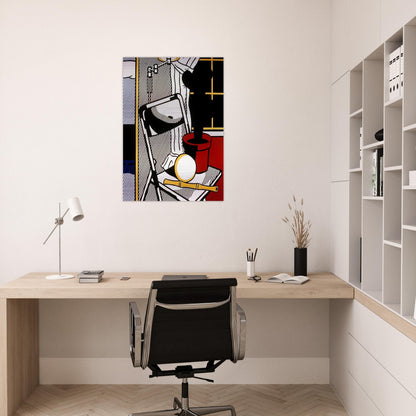 INTERIOR WITH CACTUS 1978 - Roy Lichtenstein Brushed Aluminum Print - 70x100 cm / 28x40 inches | Roy Lichtenstein Aluminum Print | Roy Lichtenstein Prints