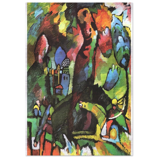 PICTURE WITH ARCHER 1909 - Wassily Kandinsky Brushed Aluminum Print - 70x100 cm / 28x40 inches | Wassily Kandinsky Aluminum Print | Wassily Kandinsky Prints