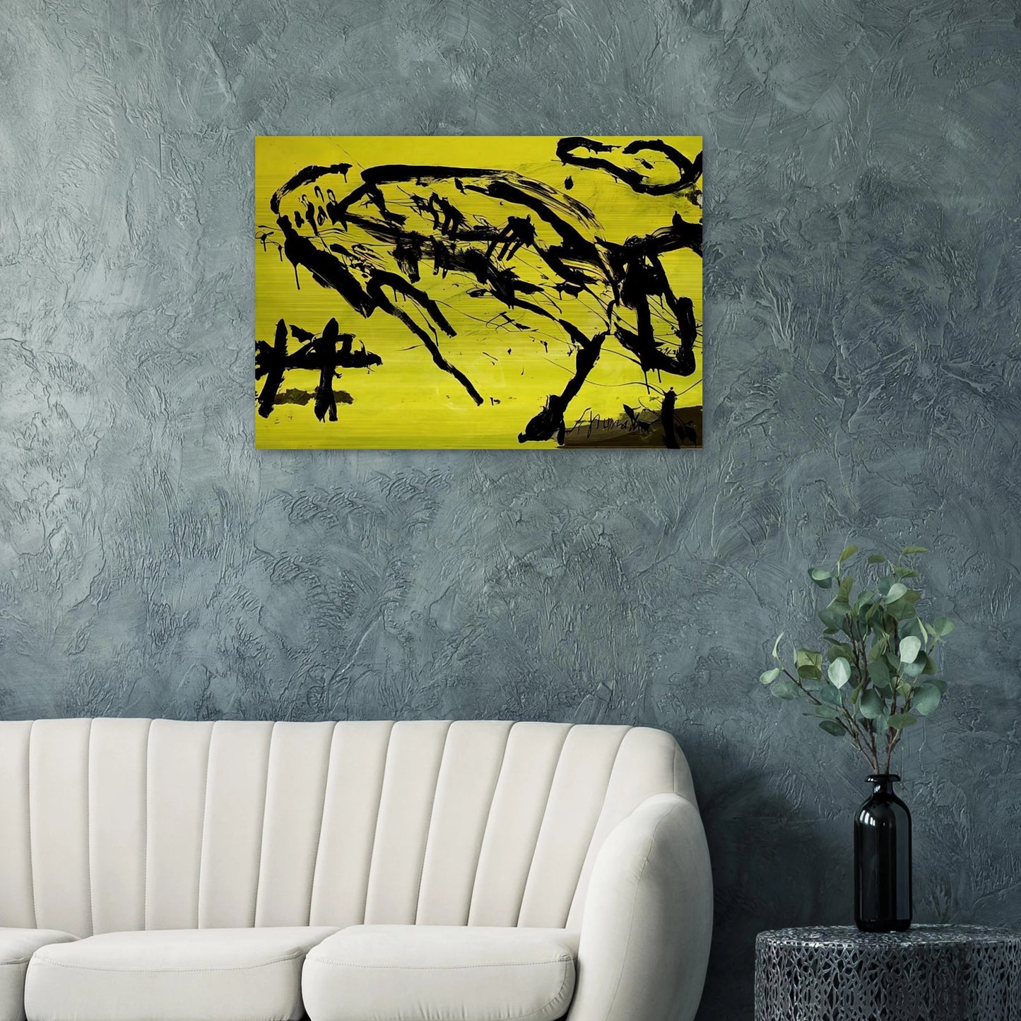 Hirschkuh - Tachisme - Emil Schumacher Brushed Aluminum Print - 70x100 cm / 28x40 inches | Emil Schumacher Aluminum Print | Emil Schumacher Prints