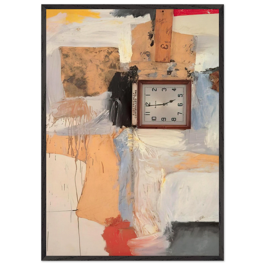 THIRD TIME PAINTING 1961 - Robert Rauschenberg 70x100 cm / 28x40 inches Framed Art Print – Black Wooden Frame