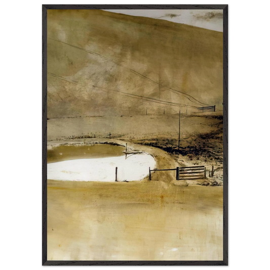 NOT DETECTED 34 - Andrew Wyeth 70x100 cm / 28x40 inches Framed Art Print – Black Wooden Frame