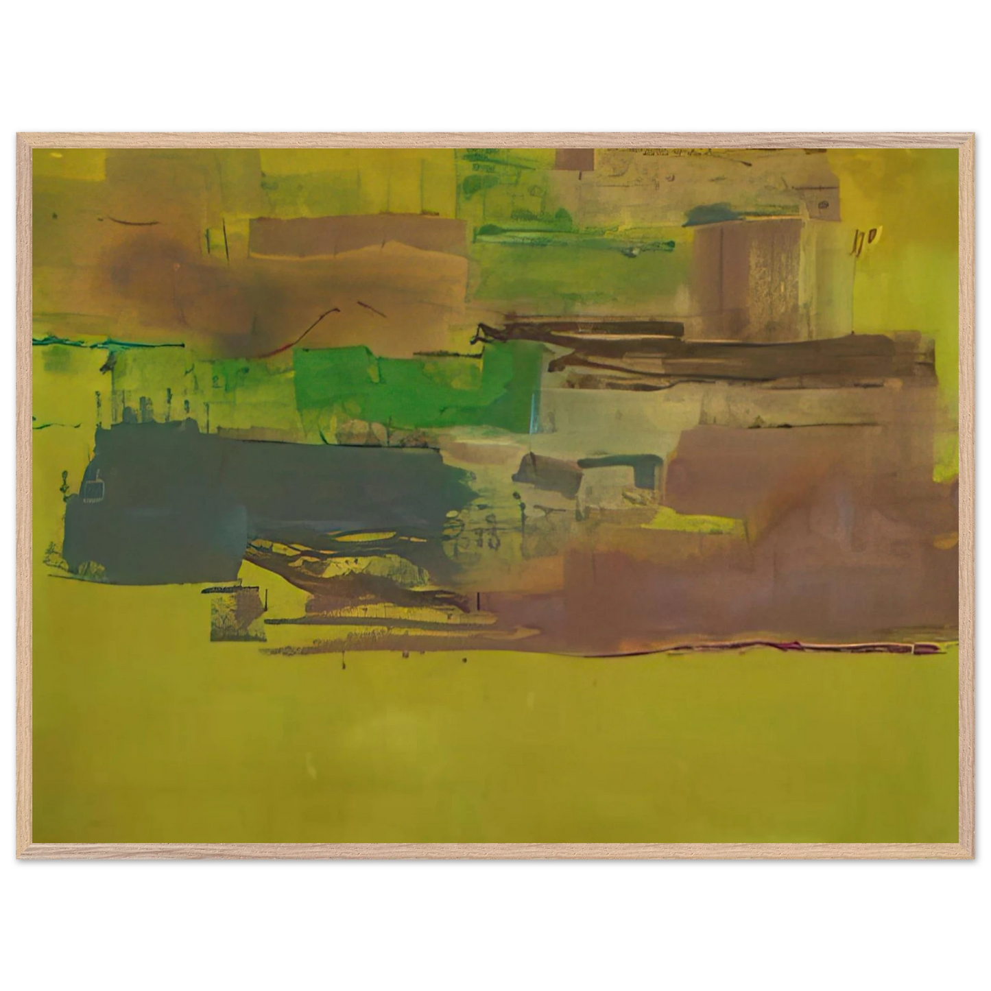 Helen Frankenthaler - August Deep - 1978 Wall art - 50x70 cm / 20x28 inches - Premium Wooden Framed Poster With Fine Art Paper-canvas - Black frame