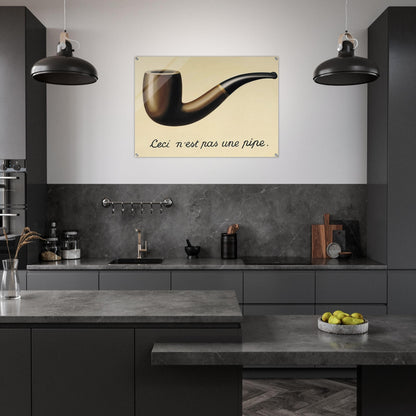 THE TREACHERY OF IMAGES THIS IS NOT A PIPE 1948 - Rene Magritte Acrylic Print - 70x100 cm / 28x40″ inches | Rene Magritte Wall Art | Rene Magritte Prints