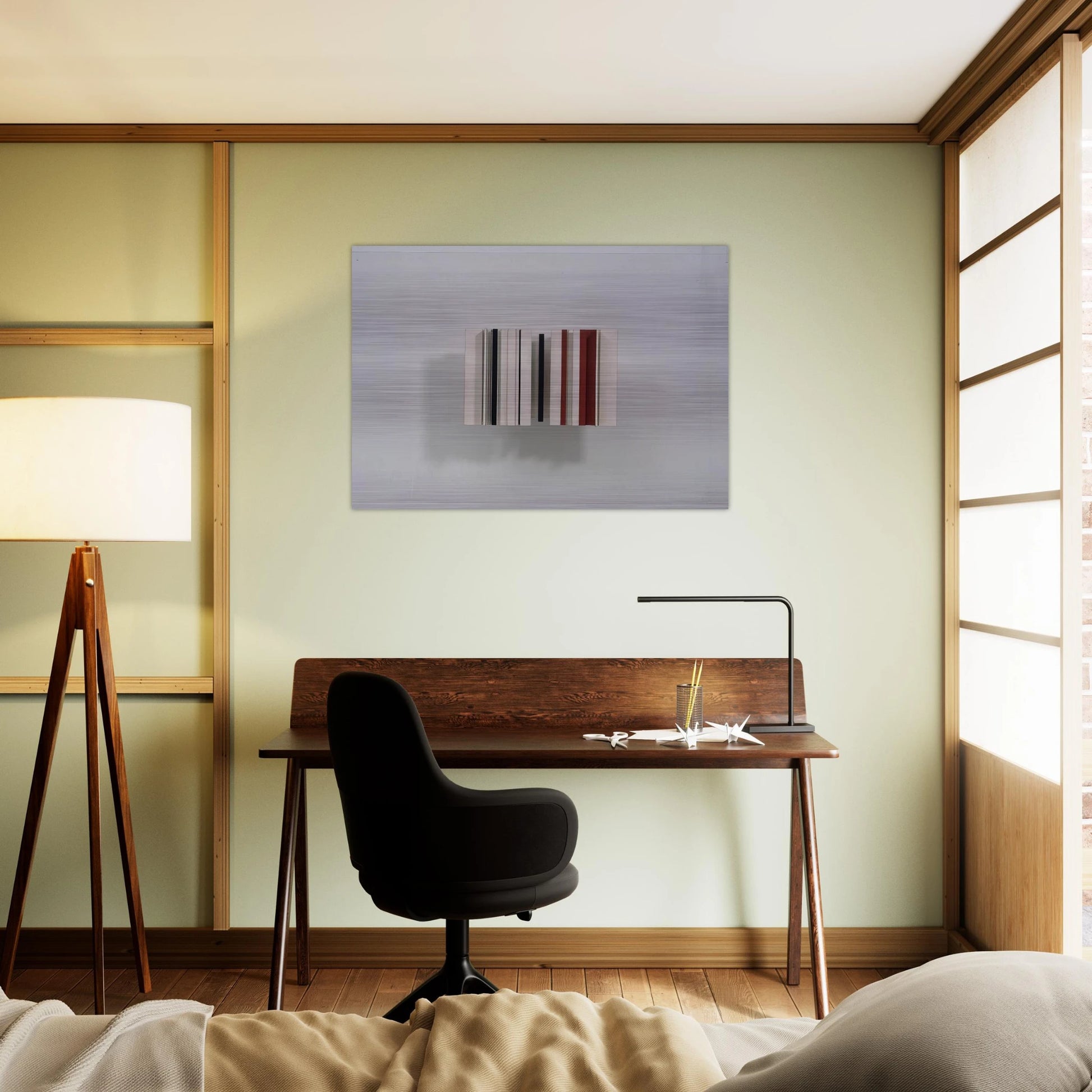 Relief Construction in White, Black and Maroon - 1963 - Victor Pasmore Brushed Aluminum Print - 70x100 cm / 28x40 inches | Victor Pasmore Aluminum Print | Victor Pasmore Prints