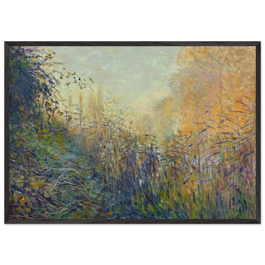 Study Rushes at Argenteuil - claude monet 70x100 cm / 28x40 inches Framed Art Print – Black Wooden Frame