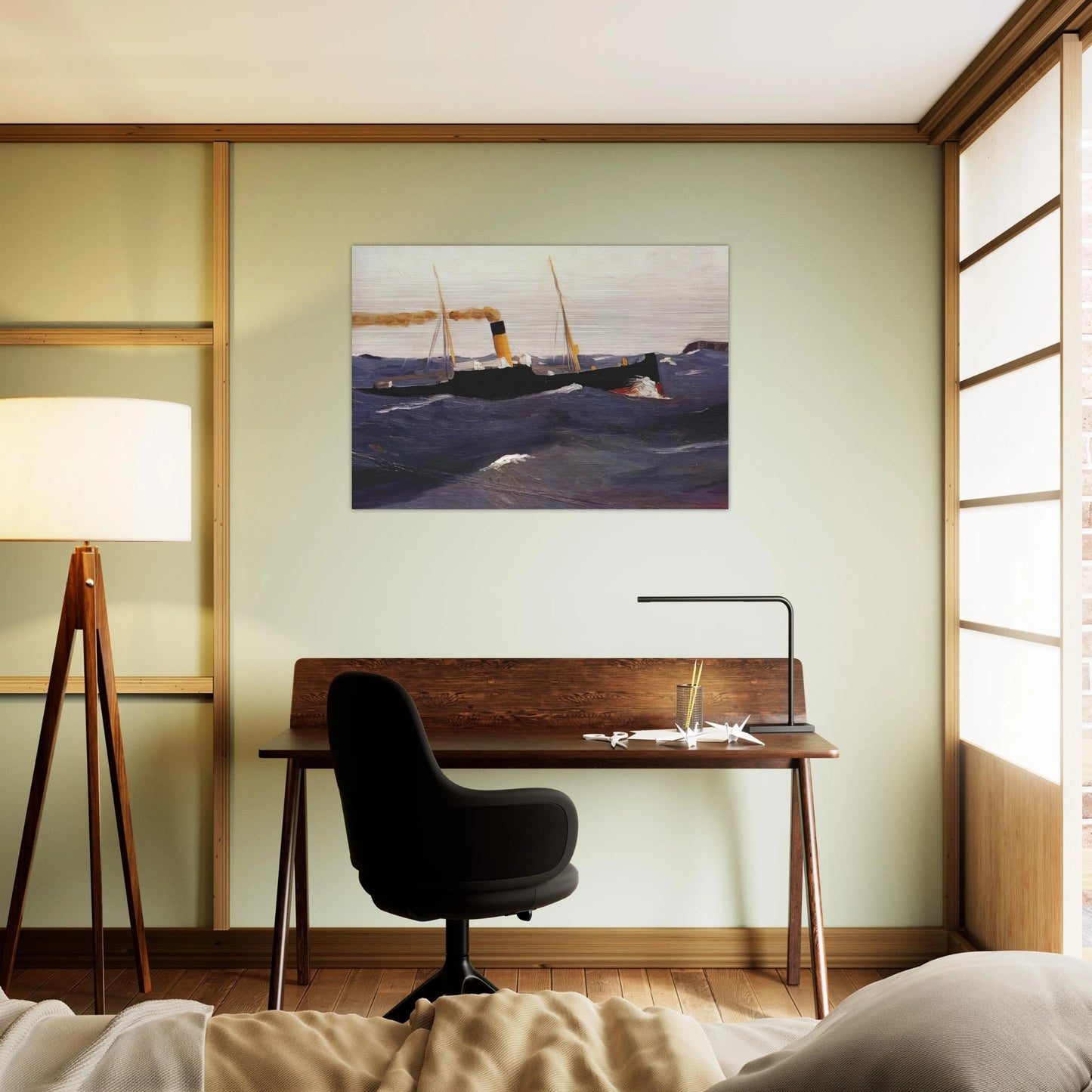 Tramp Steamer - Edward Hopper Brushed Aluminum Print - 70x100 cm / 28x40 inches | Edward Hopper Aluminum Print | Edward Hopper Prints