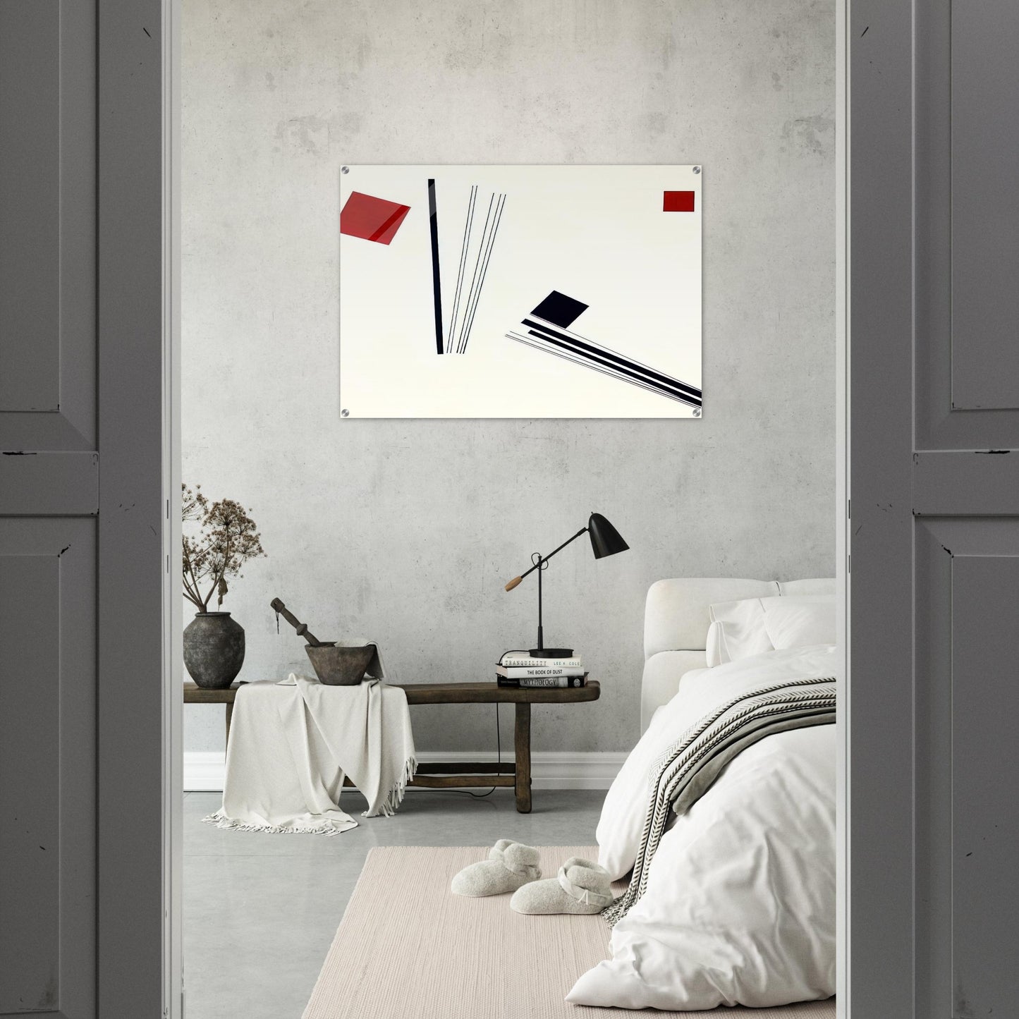 Painting in red and black - 1956 - Lygia Pape Acrylic Print - 70x100 cm / 28x40″ inches