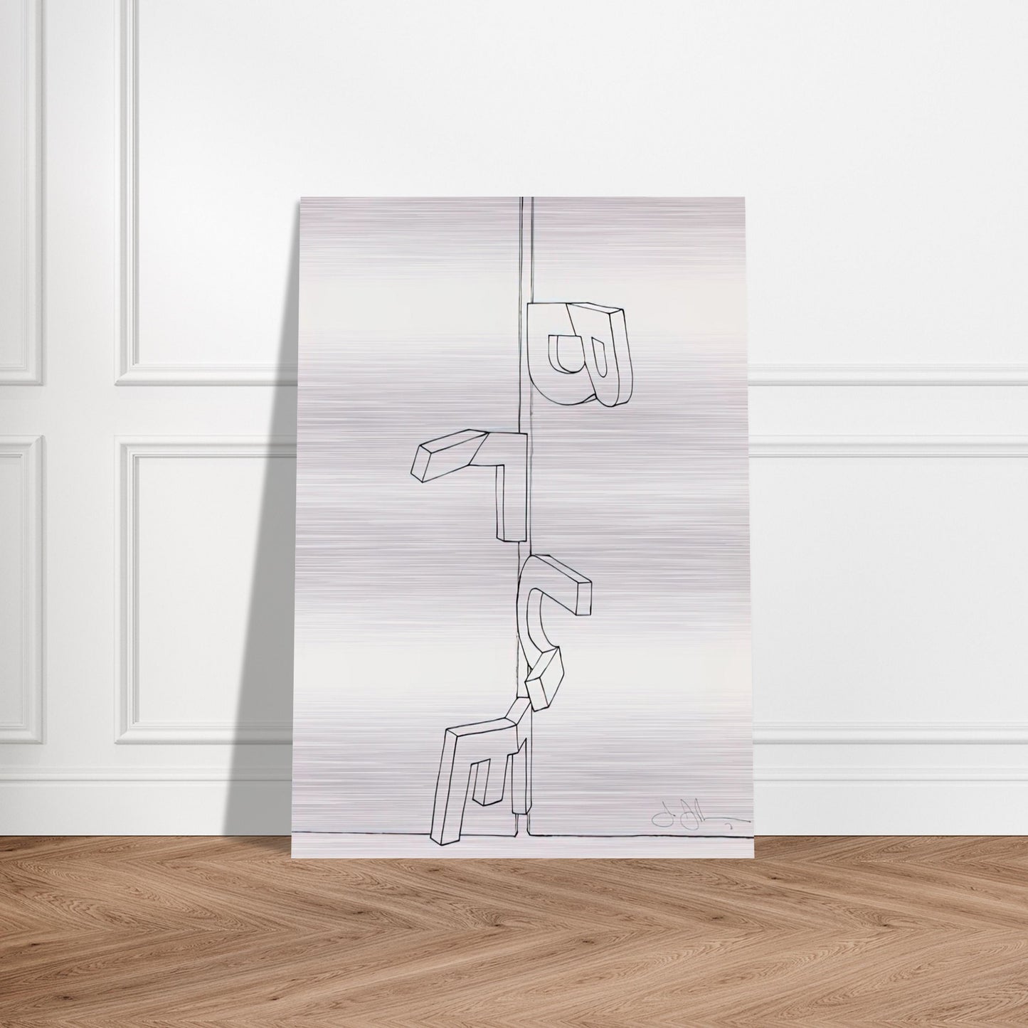 BENT BLUE 1971 - Jasper Johns Brushed Aluminum Print - 70x100 cm / 28x40 inches | Jasper Johns Aluminum Print | Jasper Johns Prints