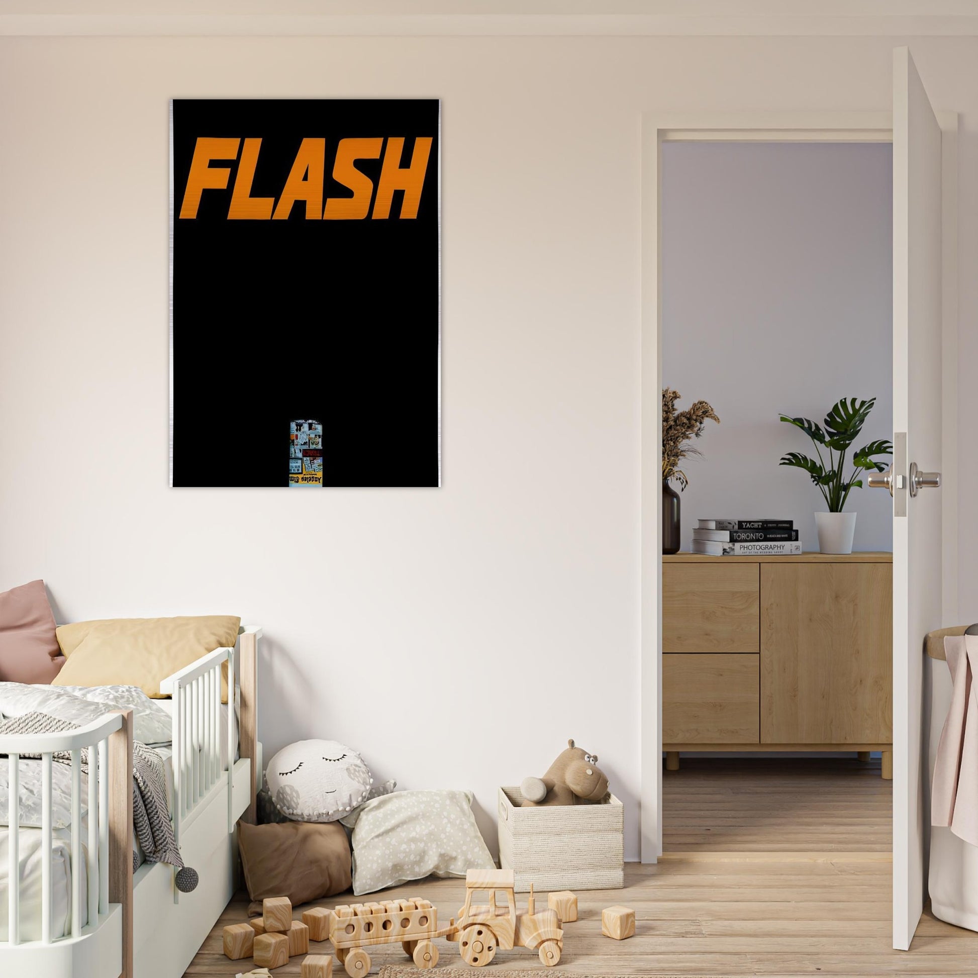 FLASH L A TIMES 1963 - Edward Ruscha Brushed Aluminum Print - 70x100 cm / 28x40 inches | Edward Ruscha Aluminum Print | Edward Ruscha Prints