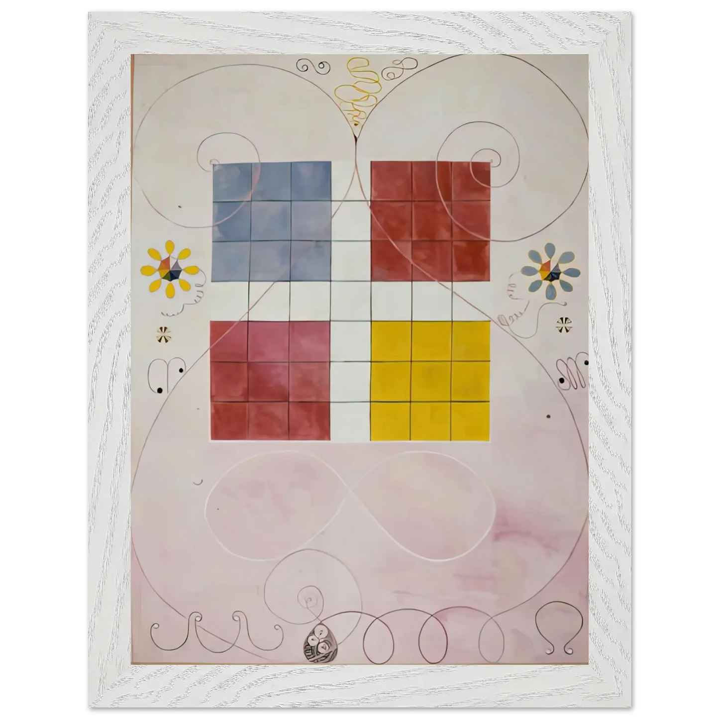 Hilma af Klint - DE TIO ST RSTA N 10 ALDERDOMEN 1907 Wall art - 30x45 cm / 12x18 Inches - Premium Wooden Framed Poster With Fine Art Paper - Black frame