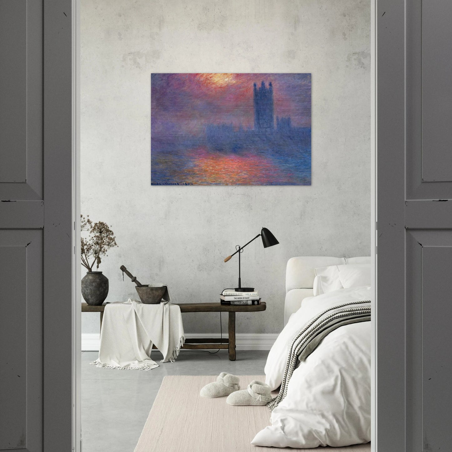 Houses of Parliament, London, Sun Breaking Through - claude monet Brushed Aluminum Print - 70x100 cm / 28x40 inches | claude monet Aluminum Print | claude monet Prints