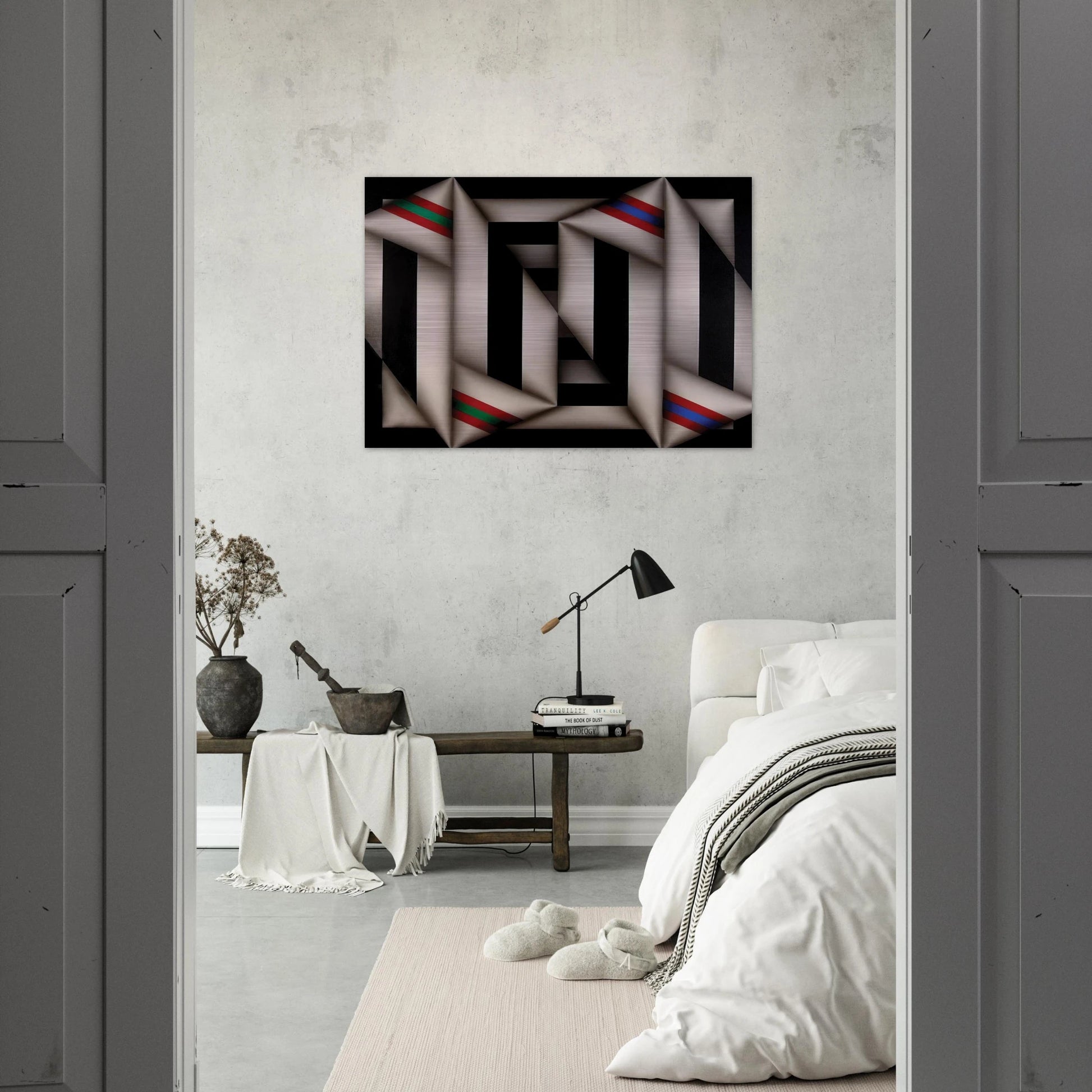 Omelemo II - 1981 - Omar Rayo Brushed Aluminum Print - 70x100 cm / 28x40 inches | Omar Rayo Aluminum Print | Omar Rayo Prints