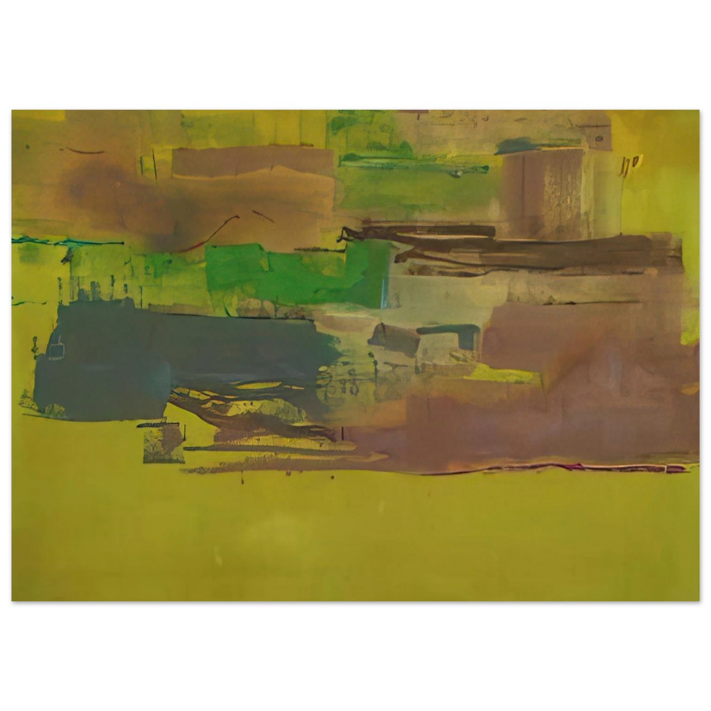 Helen Frankenthaler - August Deep - 1978 Wall art - 20x25 cm / 8x10 inches - Premium Wooden Framed Poster With Fine Art Paper-canvas - Black frame