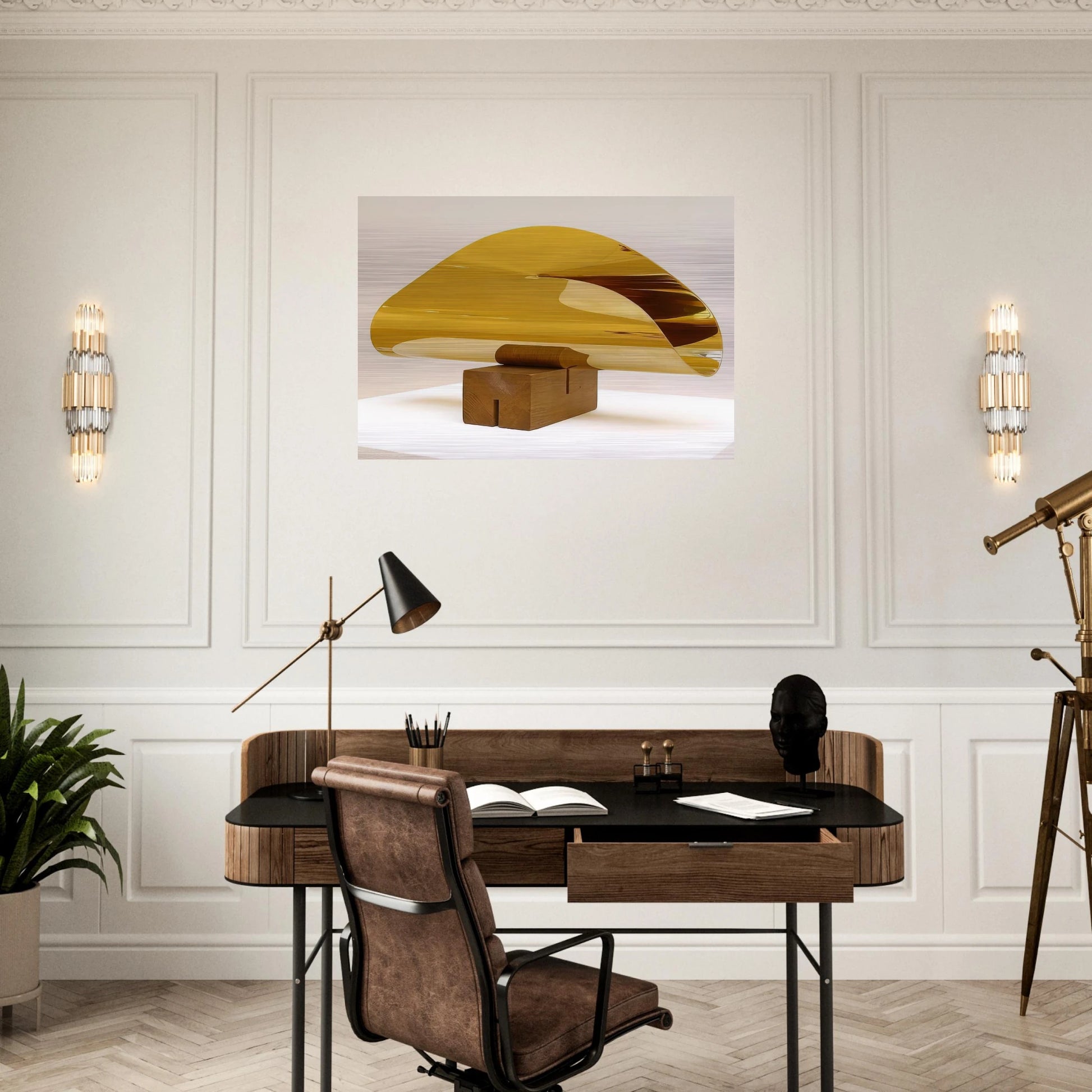 Fläche im Raum von einer Linie begrenzt - 1952 - Max Bill Brushed Aluminum Print - 70x100 cm / 28x40 inches | Max Bill Aluminum Print | Max Bill Prints