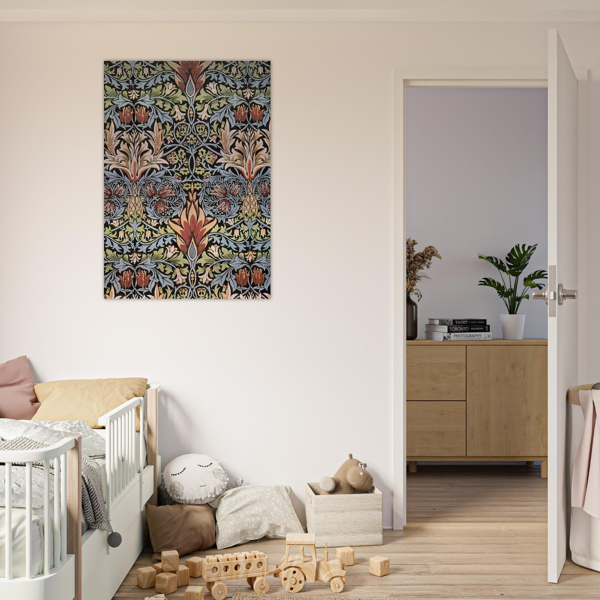 SNAKESHEAD PRINTED TEXTILE 1876 - William Morris Brushed Aluminum Print - 70x100 cm / 28x40 inches | William Morris Aluminum Print | William Morris Prints