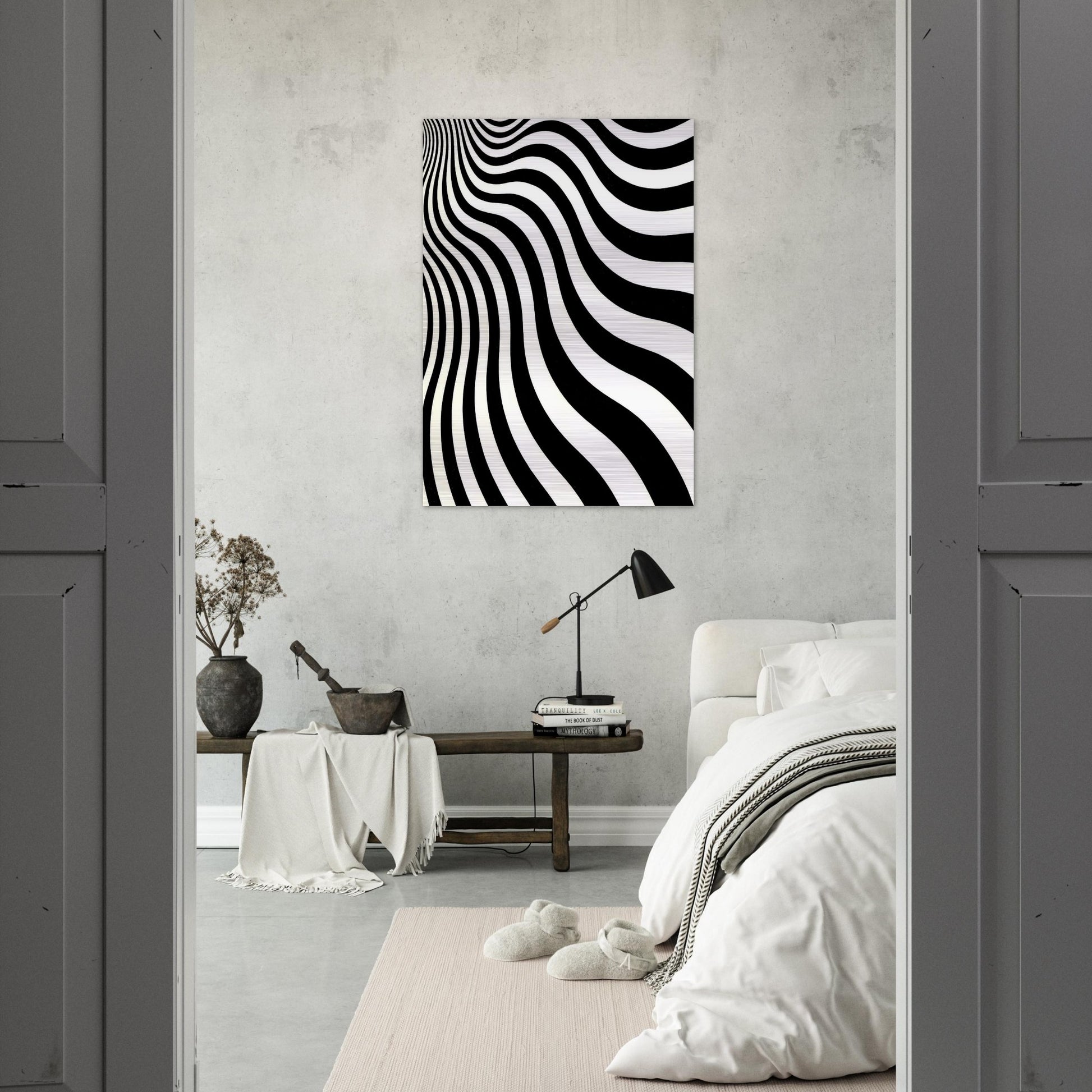 INTAKE 1964 - Bridget Riley Brushed Aluminum Print - 70x100 cm / 28x40 inches | Bridget Riley Aluminum Print | Bridget Riley Prints