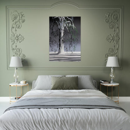 Fir Tree In Snow - Eyvind Earle Brushed Aluminum Print - 70x100 cm / 28x40 inches | Eyvind Earle Aluminum Print | Eyvind Earle Prints