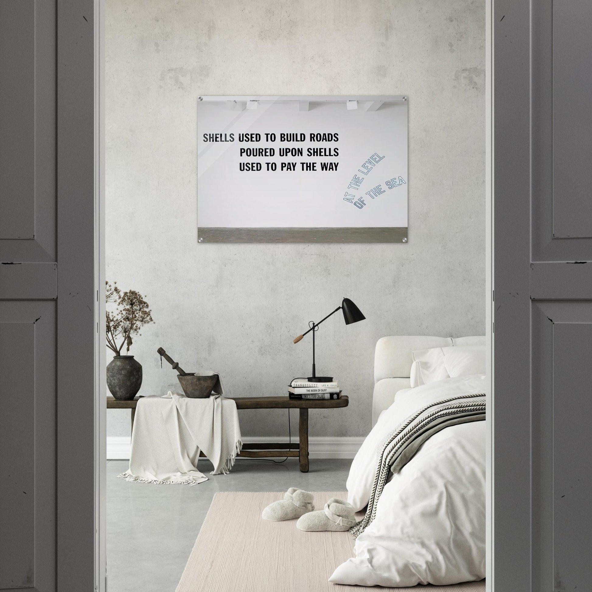 Shells Used to Build Roads... - 2008 - Lawrence Weiner Acrylic Print - 70x100 cm / 28x40″ inches