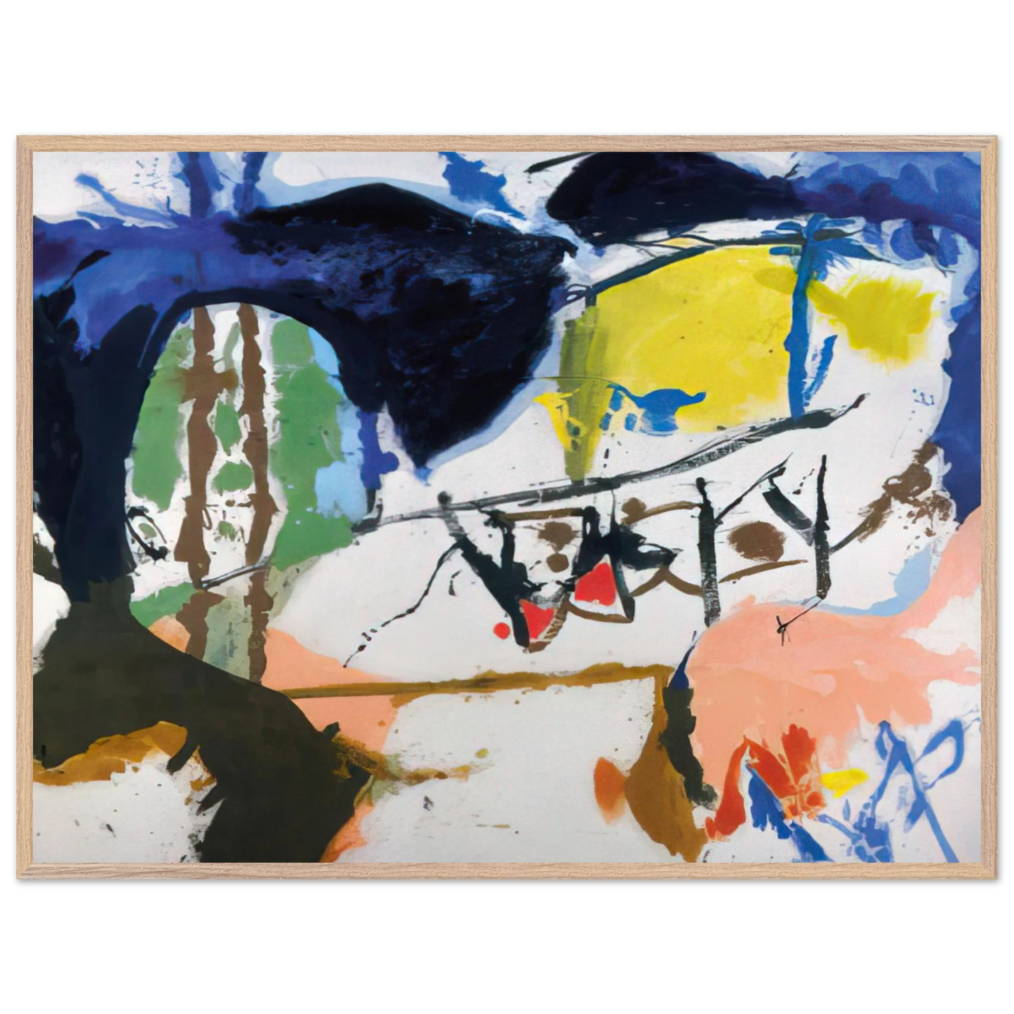 Helen Frankenthaler - Acres - 1959 Wall art - 30x45 cm / 12x18 inches - Premium Wooden Framed Poster With Fine Art Paper-canvas - White frame