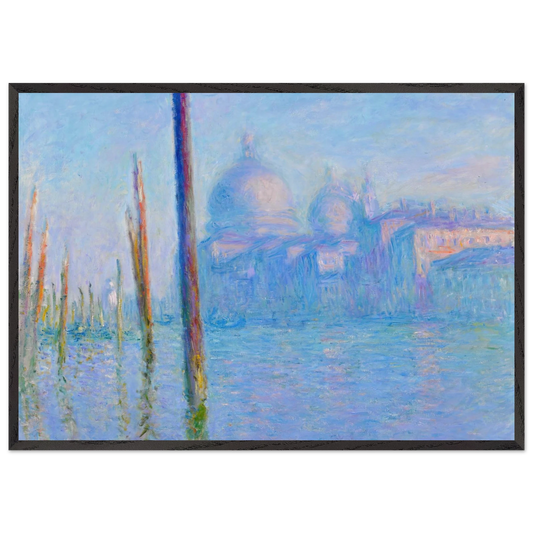 The Grand Canal Venice - claude monet 70x100 cm / 28x40 inches Framed Art Print – Black Wooden Frame