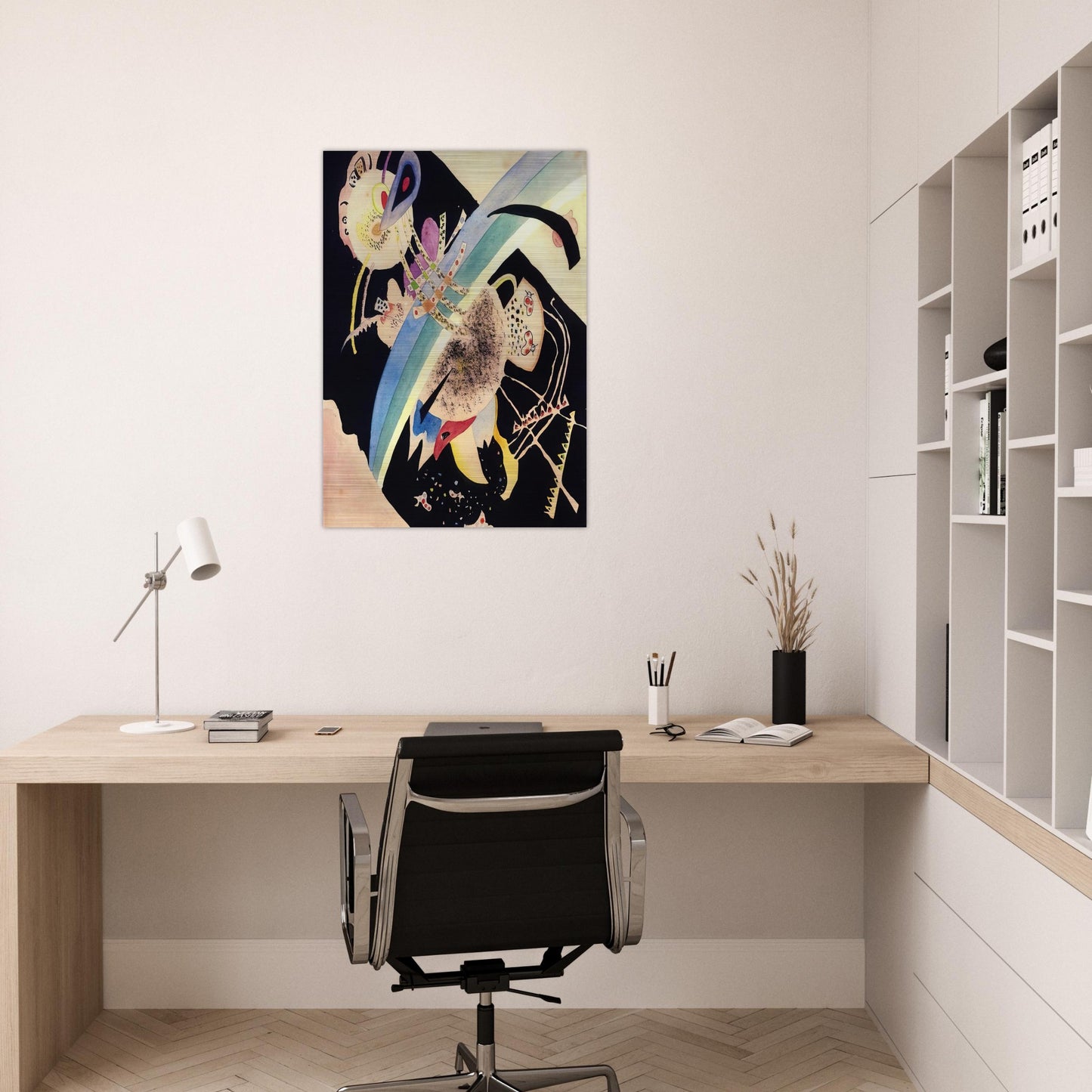 STUDY FOR CIRCLES ON BLACK 1921 - Wassily Kandinsky Brushed Aluminum Print - 70x100 cm / 28x40 inches | Wassily Kandinsky Aluminum Print | Wassily Kandinsky Prints