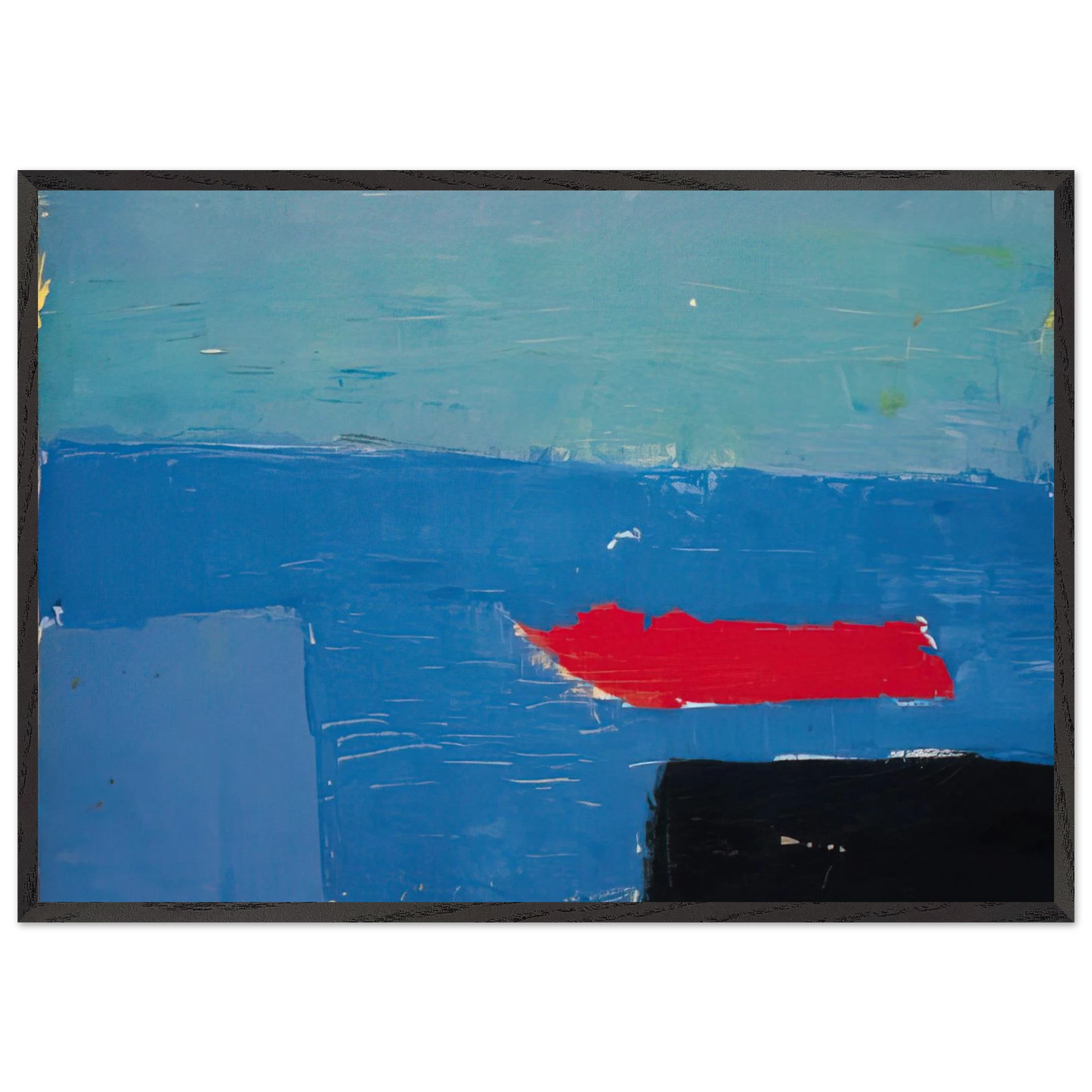 Bateau - Lyrical Abstraction - Nicolas de Stael 70x100 cm / 28x40 inches Framed Art Print – Black Wooden Frame